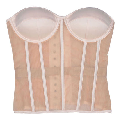 Robe de mariée en maille, corset transparent