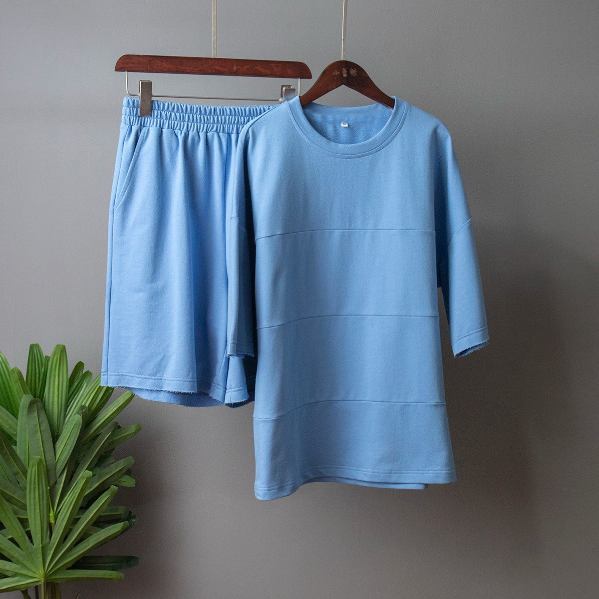 Patchwork T-shirt Short Sleeve Suit Loose Casual Half Sleeve