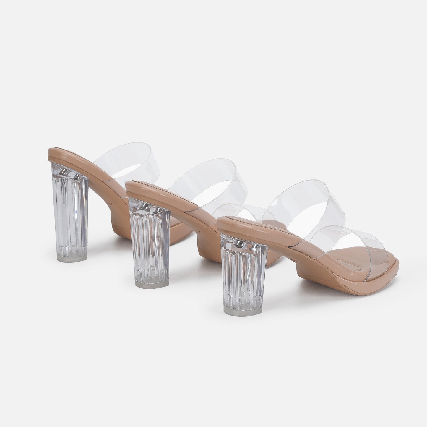 Ankle-strap High Heel Women's Sandals Transparent Crystal Thick Heel Shoes For Outer Wear