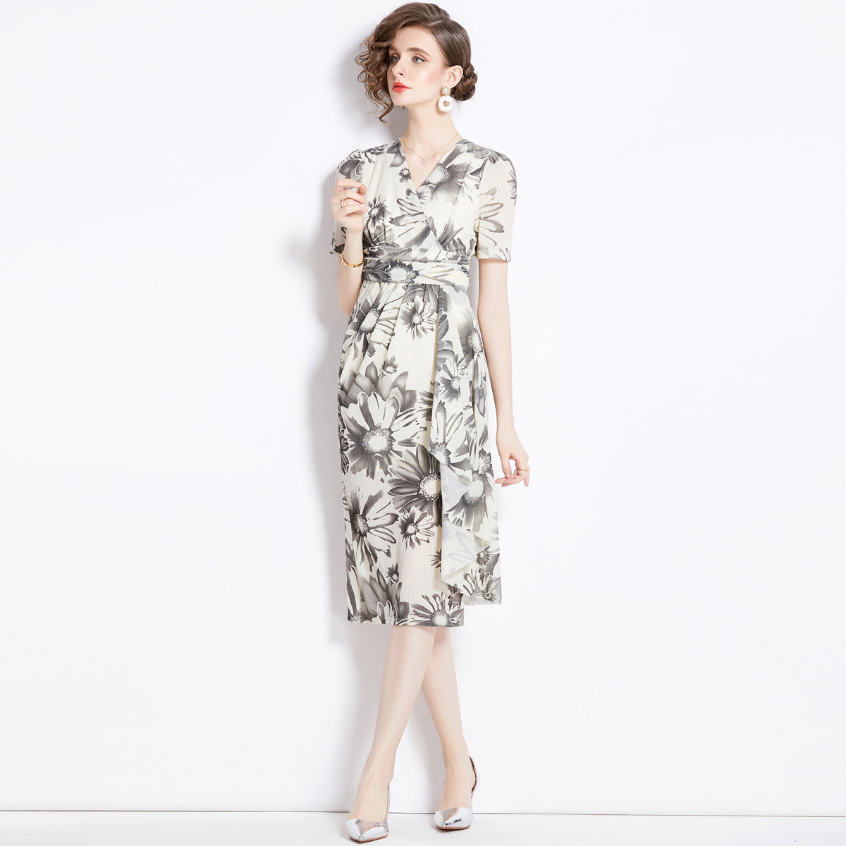 Slimming Floral Dress Women's Beautiful