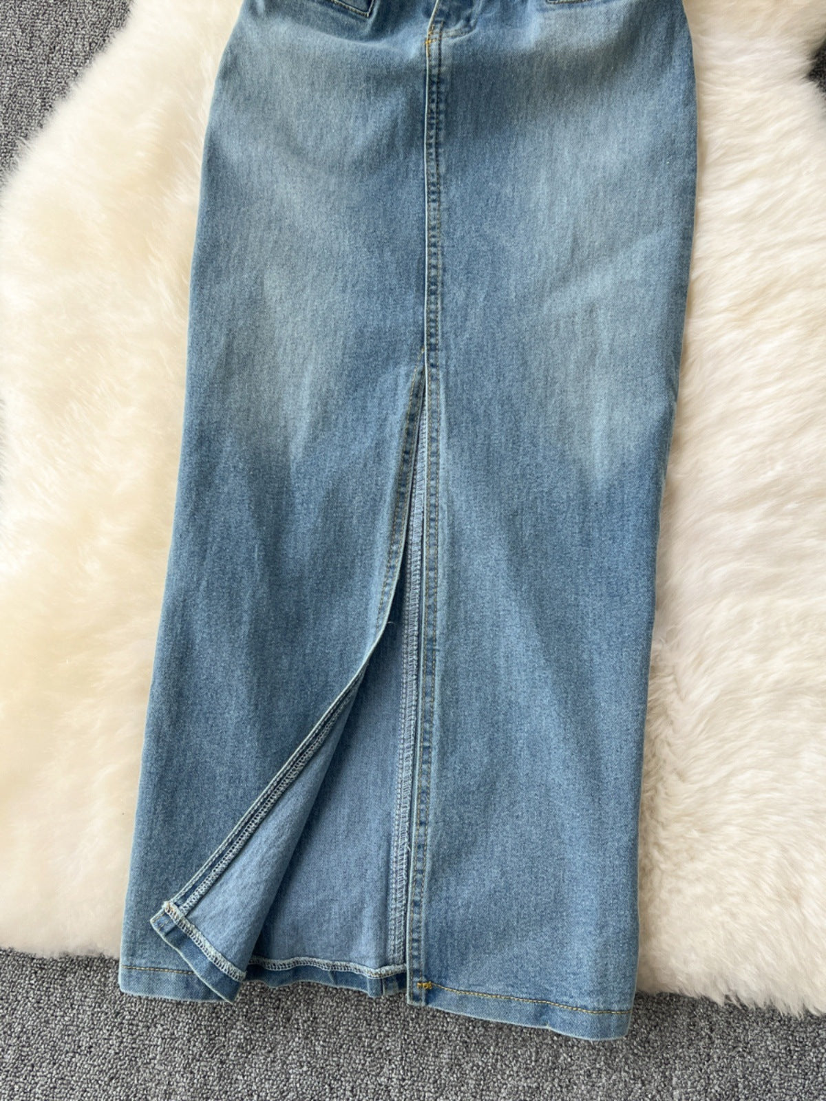 American Pure Hot Girl Waist-tight Hip Split Denim