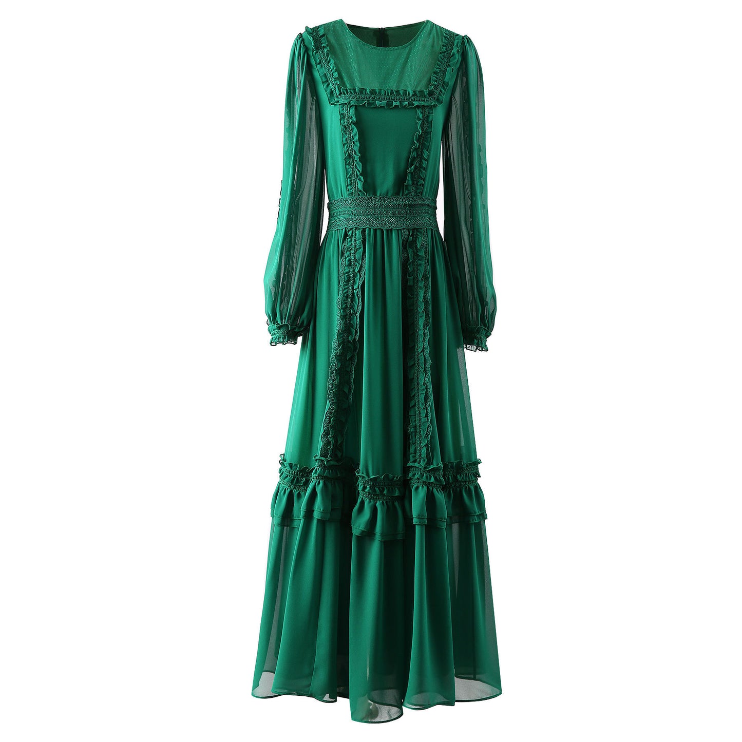 Heavy Industry Fungus Embroidered Long Sleeve Dress