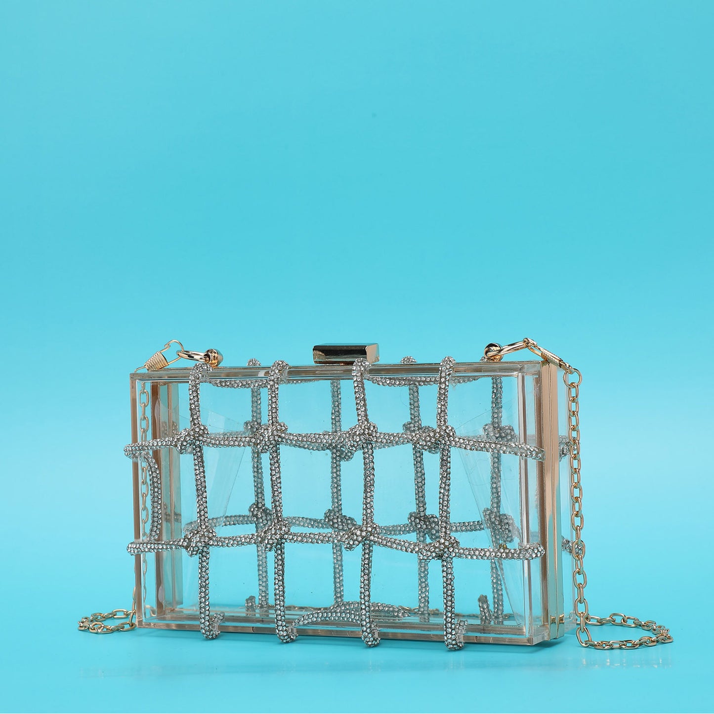 Bolso de cena para mujer acrílico brillante transparente