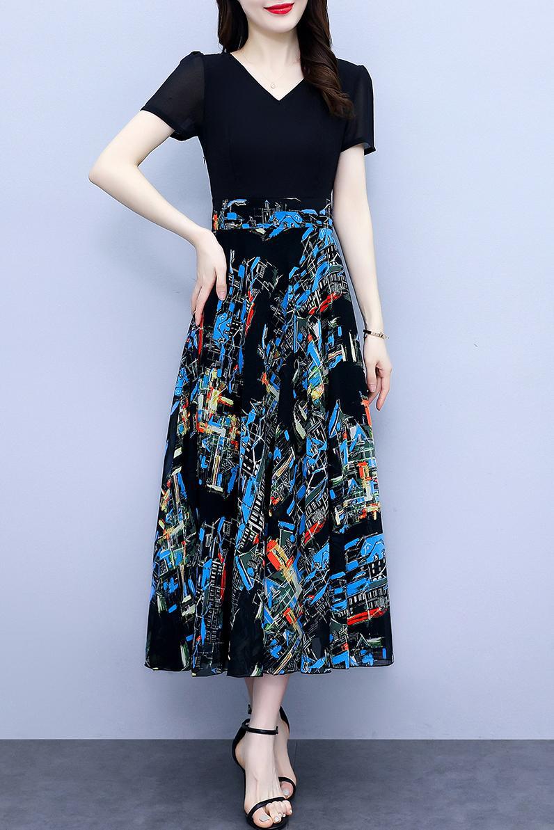 Slimming False Two-piece Vacation Dress Beach Dress