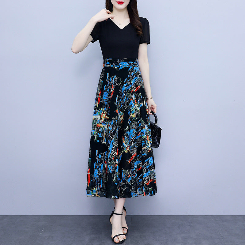 Slimming False Two-piece Vacation Dress Beach Dress