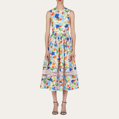 Vitality Holiday Swing Pure Cotton Floral Print Dress