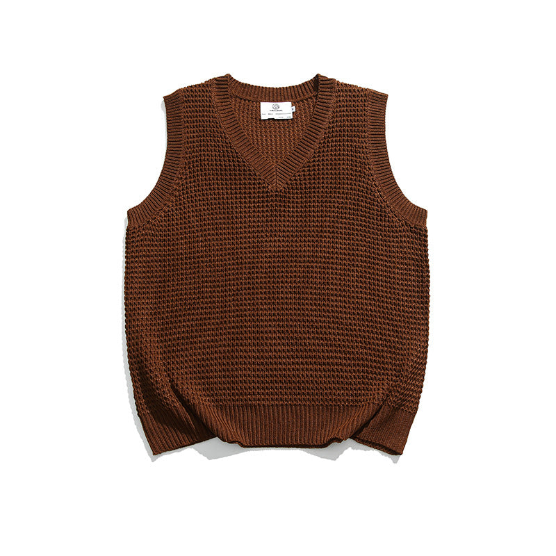 Gilet décontracté en tricot ample d'automne japonais