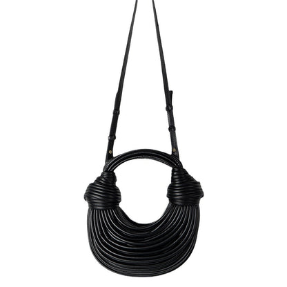 Bolso de mano de moda con fideos tejidos brillantes