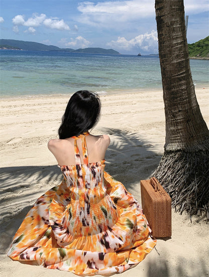 Vestido estilo vacaciones junto al mar que adelgaza la cintura