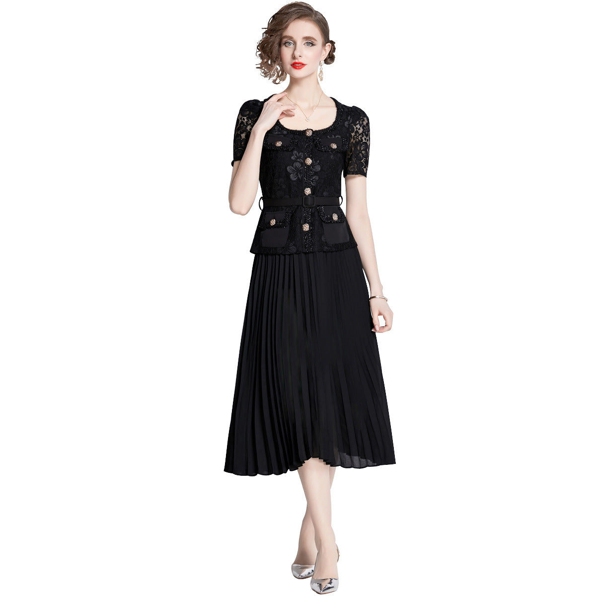 Lace Embroidery Dress Women