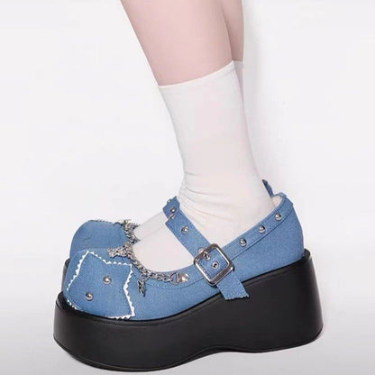 Zapatos de plataforma de diseño punk para mujer Zapatos de plataforma