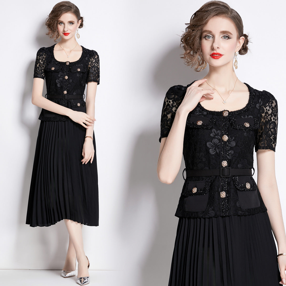 Lace Embroidery Dress Women