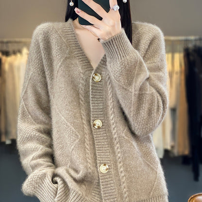 Lazy Knitted Sweater Coat Outer Tops