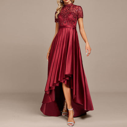 Fashion Lady Wine Red Fishtail Dress