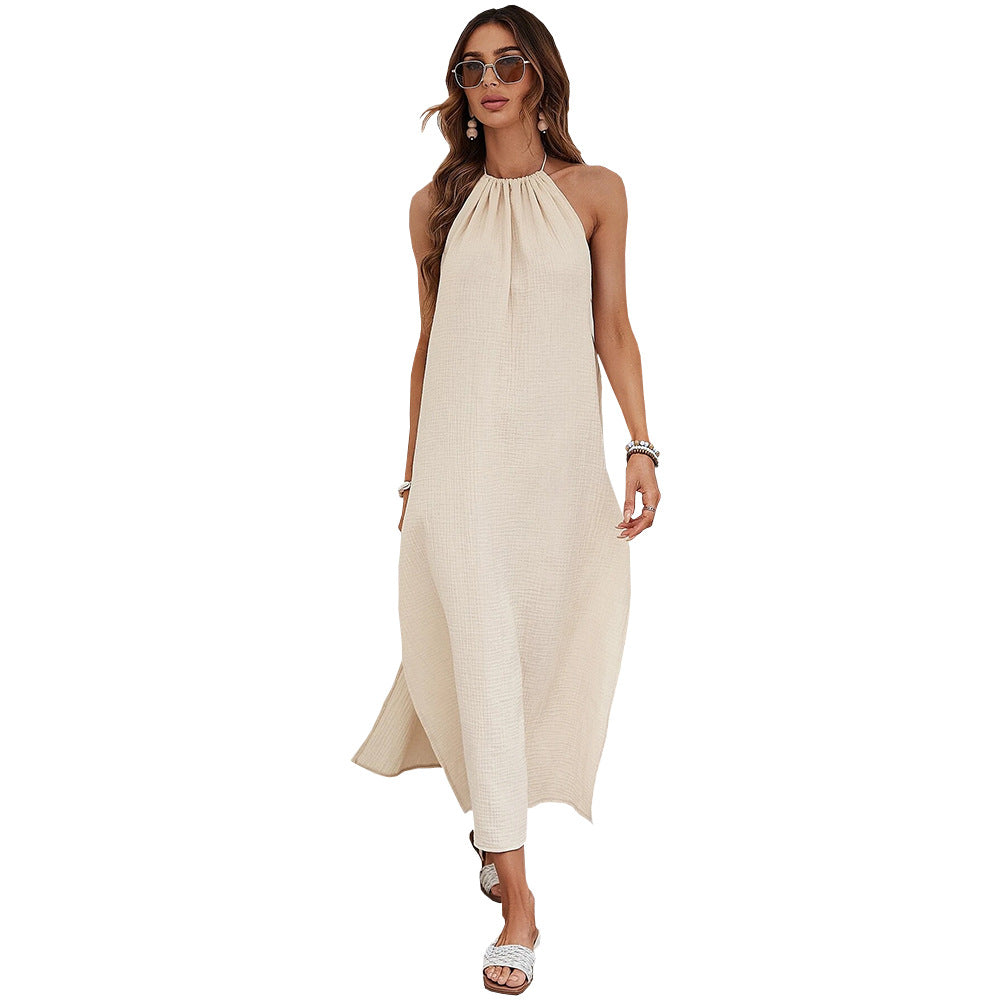 Women's Woven Casual Style Halter Dress