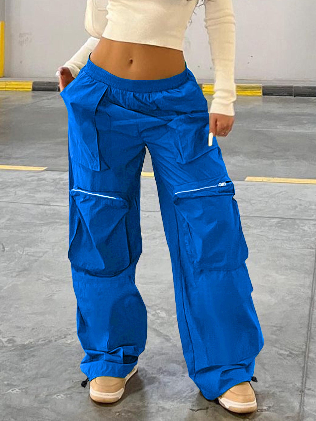 Pantalones holgados de cintura baja para trabajo callejero