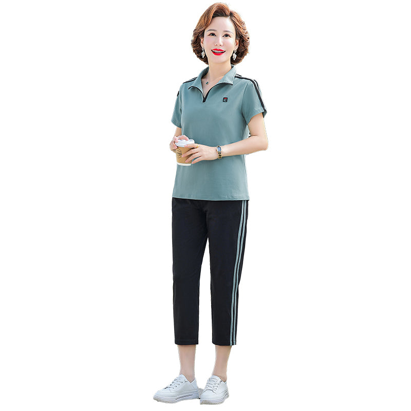 Mom Summer Clothes Temperament Leisure Suit