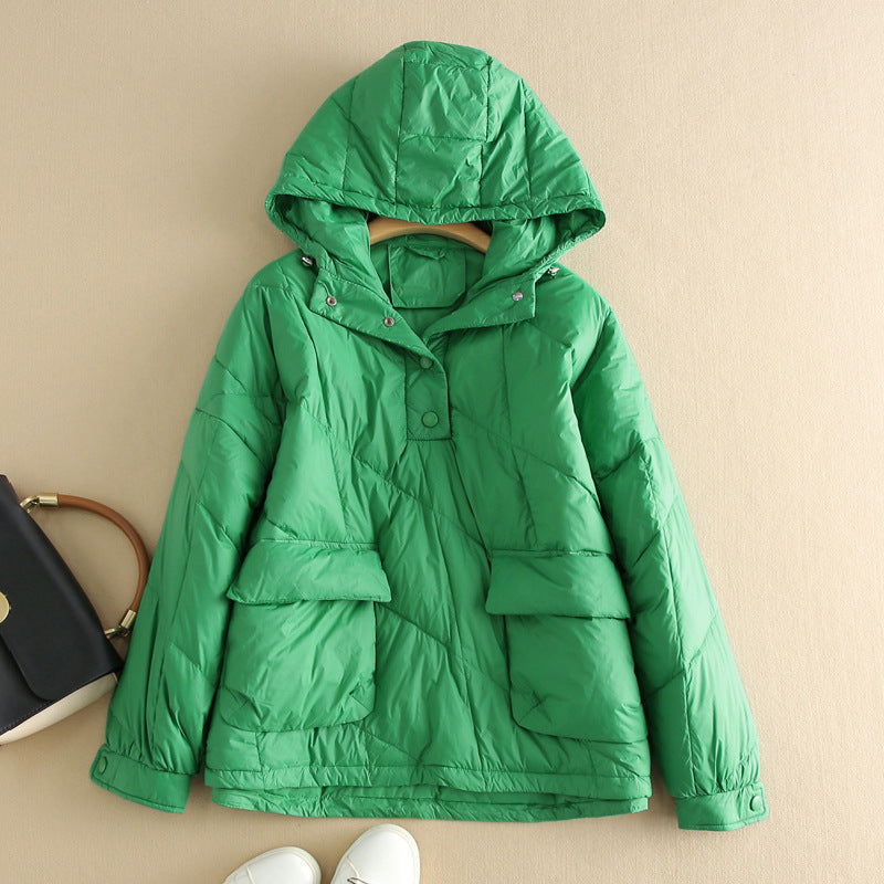 White Duck Down Pullover Sweater Down Jacket Women