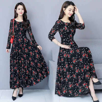 Robe florale ample et amincissante pour femmes, mode élégante