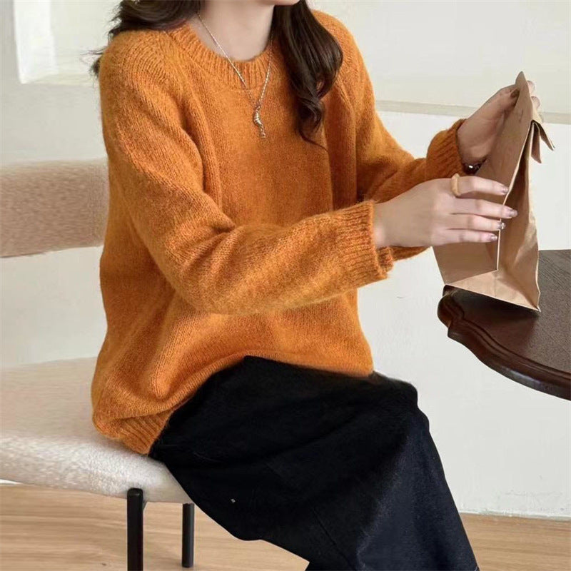 Retro Minority Round Neck Sweater Top