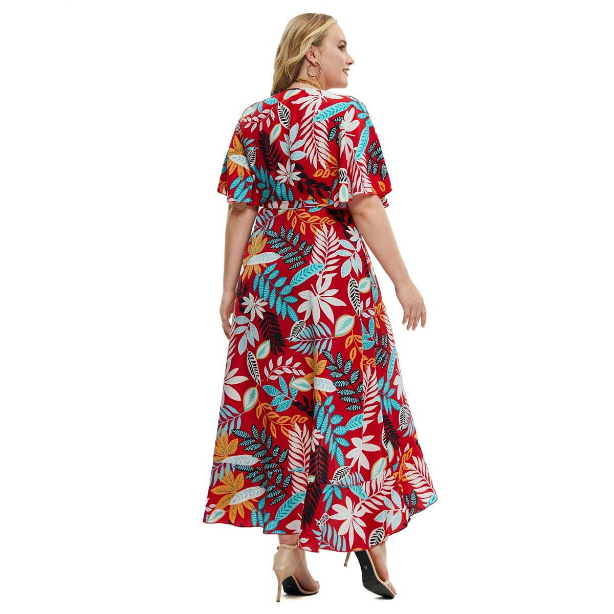 Robe imprimée à manches courtes pour femme, nouvelle collection