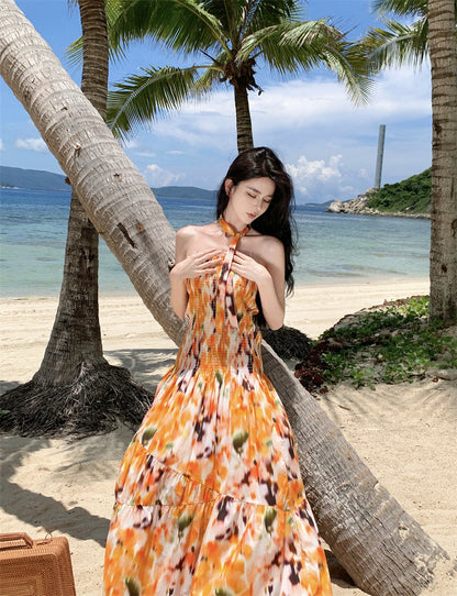 Vestido estilo vacaciones junto al mar que adelgaza la cintura