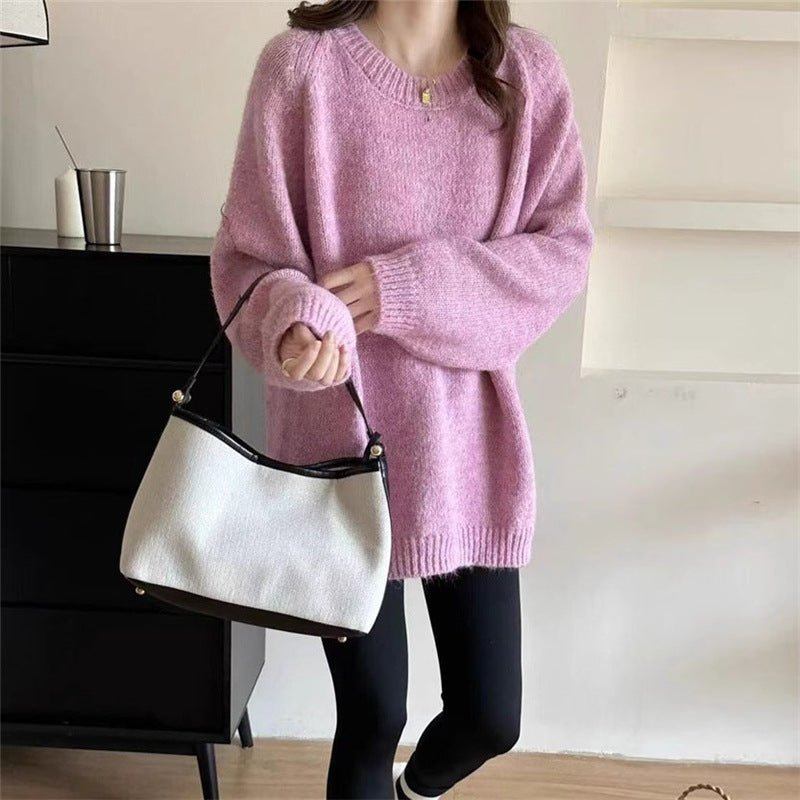 Retro Minority Round Neck Sweater Top