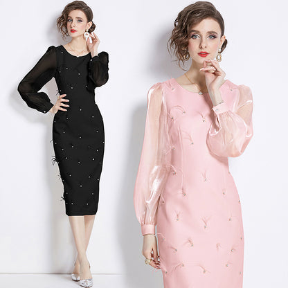 Light Luxury Dress Female Exquisite Rhinestone