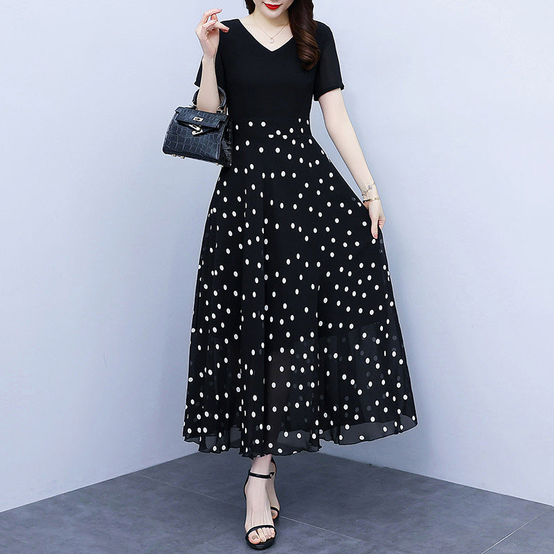 French Style Hepburn Slim Fit Slimming Slim Fit Plus Size Dress