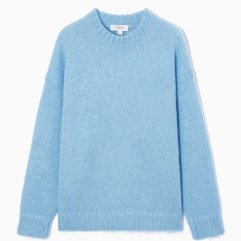 Women's Round-neck Mohair Blended Sweater