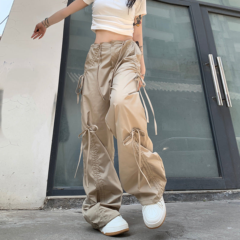 Loose Straight Wide Leg Mop Pants Women