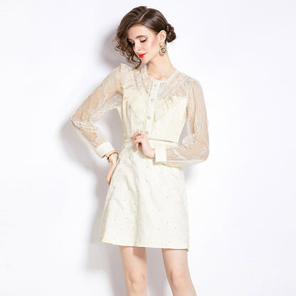 High-grade Hollow Design Jacquard Dress