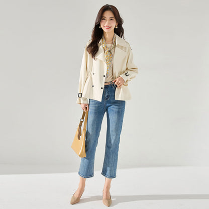 Comfortable Cotton, Not Easy To Wrinkle, Good Texture, Short Trench Coat