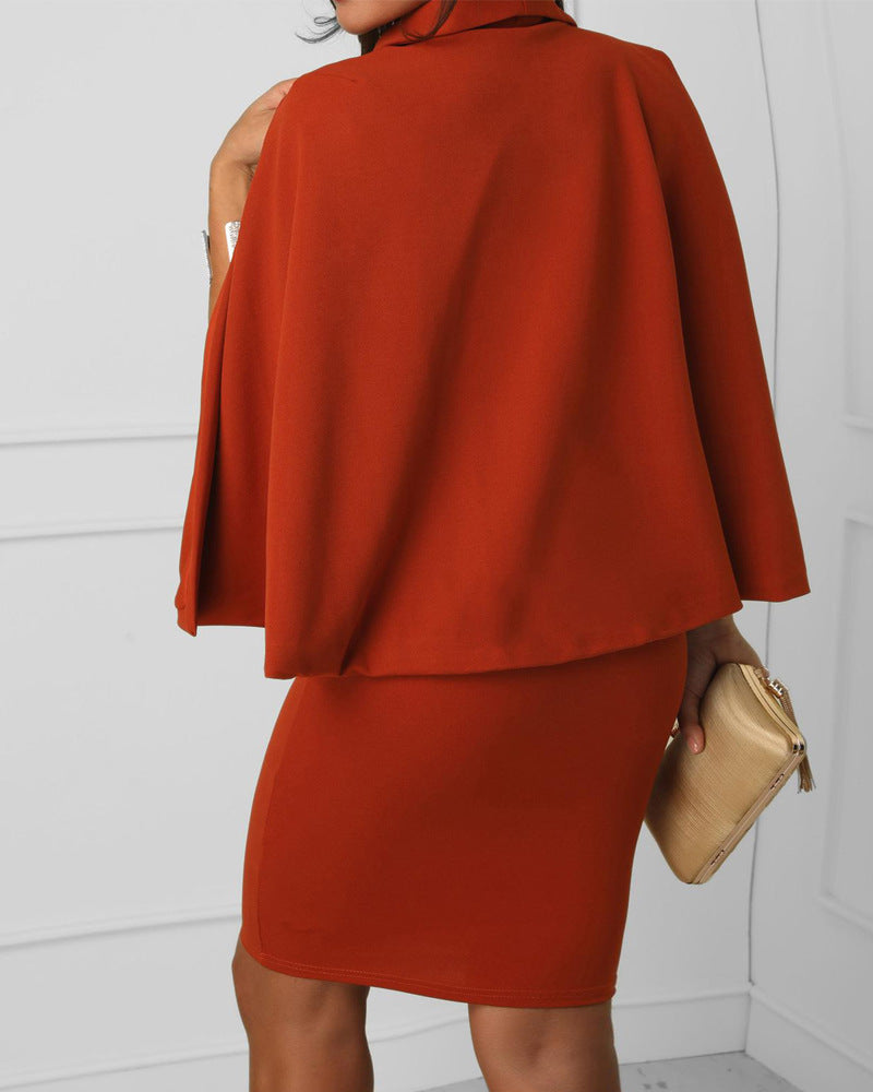 Women's V-neck Cape Style Dress