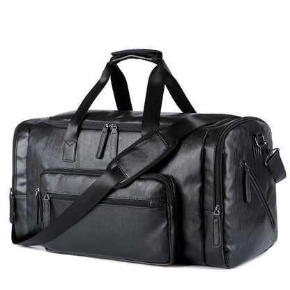 Large Capacity Men's PU Leather Travel Bag Retro