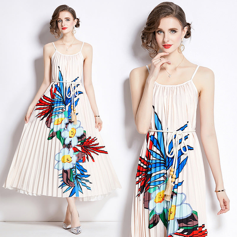 Women's Printed Pleated Dress