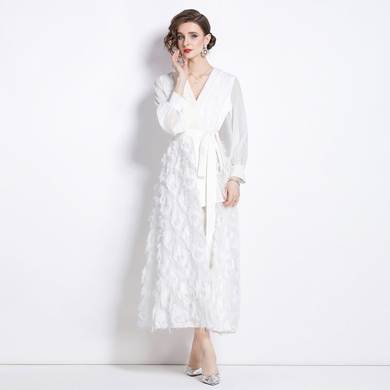 White Elegant Light New Temperament Slimming Dress