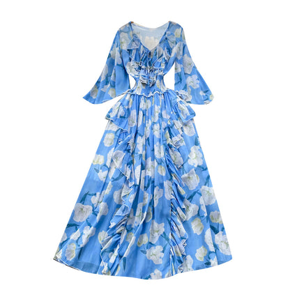 Tea Break French Retro Chiffon Dress