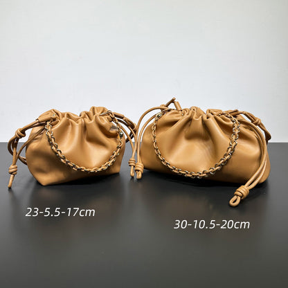 Bolso bandolera de estilo chino para mujer, bolso de piel de vaca con cordón, nubes