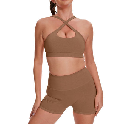 High Waist Stretch Shorts Yoga Clothes Suit