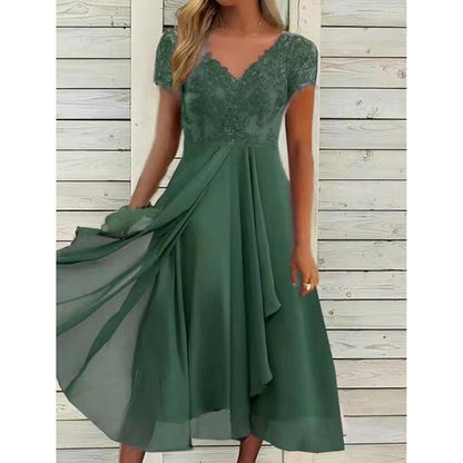 European And American-style Mid-length Chiffon Dress