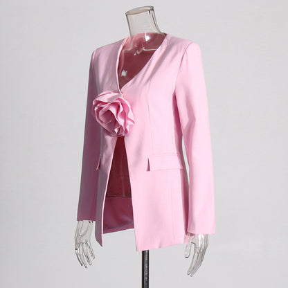 Women's Design Stitching Flower Suit Jacket