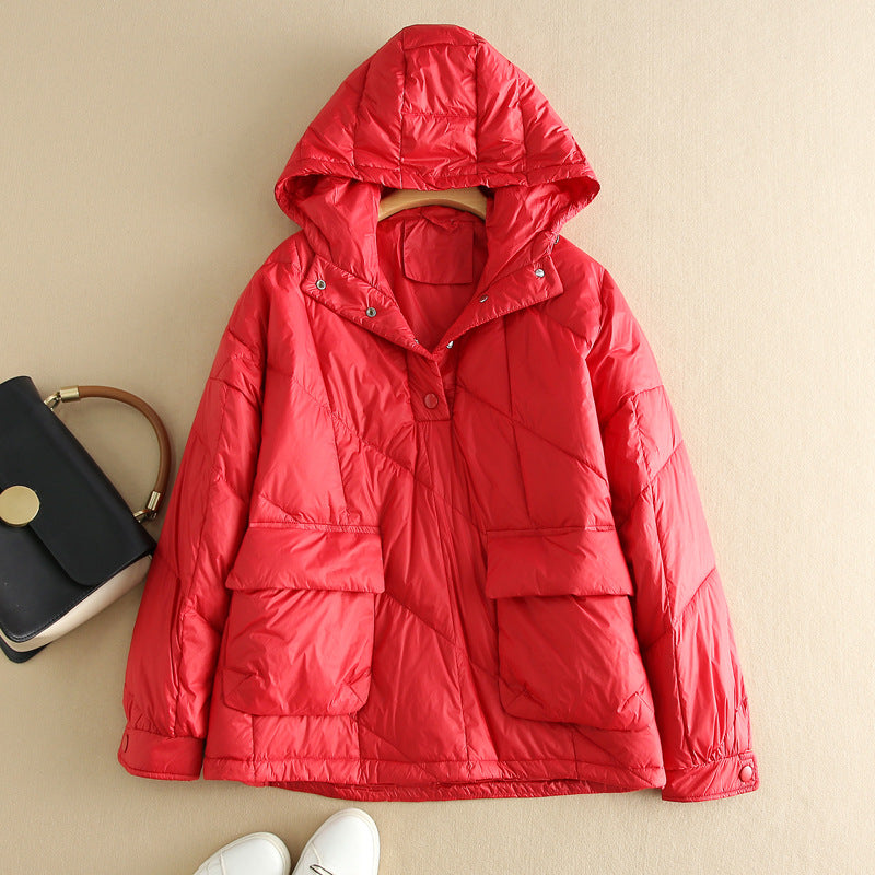 White Duck Down Pullover Sweater Down Jacket Women