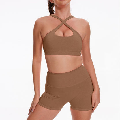 High Waist Stretch Shorts Yoga Clothes Suit