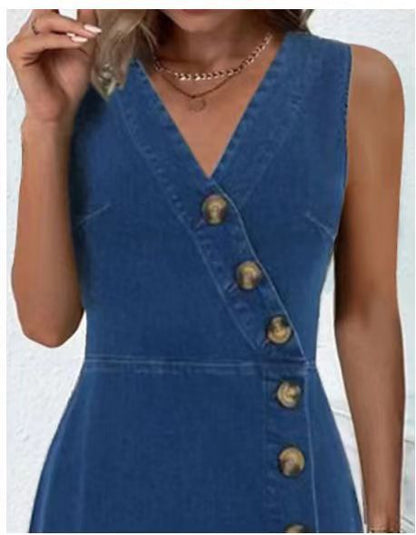 Women's Fashion Casual Sleeveless Denim Dress