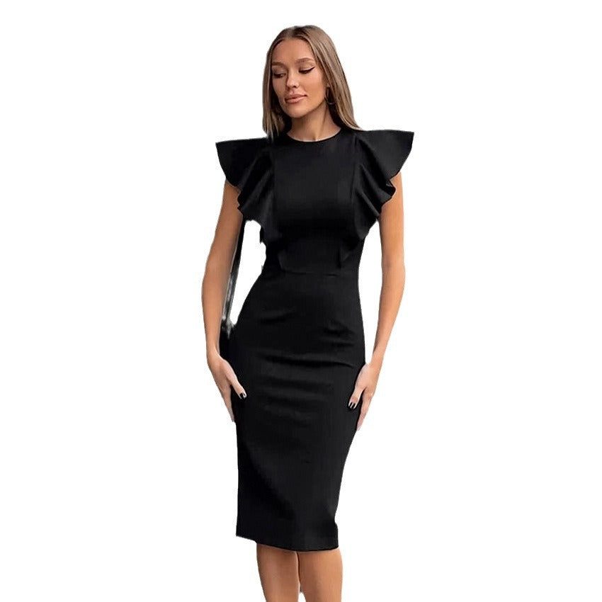 Robe fourreau taille haute coupe slim