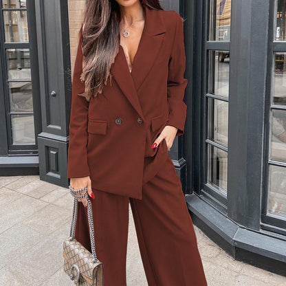 Spot Cross-border Fashion Long Sleeve Casual Loose Suit Trousers Two-piece Set