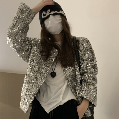 Fashion Sequined Luminous Blazer For Women