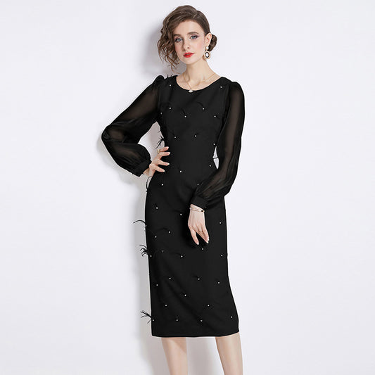 Light Luxury Dress Female Exquisite Rhinestone