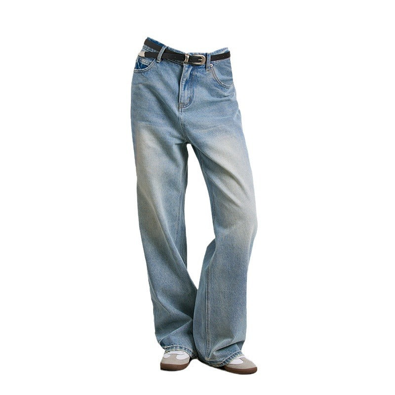 Pure Cotton Washed Bright White Distressed Straight Jeans